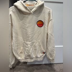 Aviator Nation Cream Hoodie with Sunset Patch